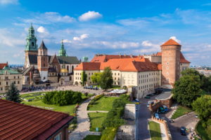 Wawel cathedral on Wawel Hill in Krakow, Poland